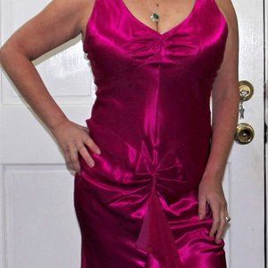 Chica's halter fuchsia Satin Dress